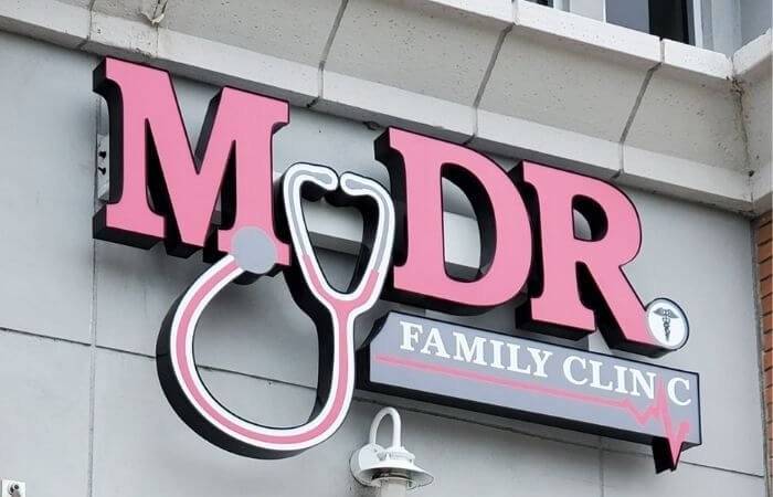 MDR Family Clinic Channel letters sign