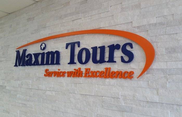 Maxim Tours Dimensional PVC Letters sign